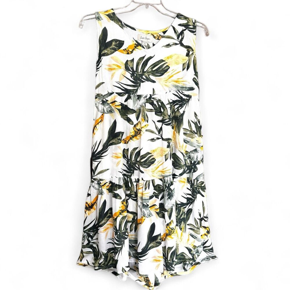Charlie Paige Sundress Tropical Beachy Sleeveless Tiered Resort Summer Sz M